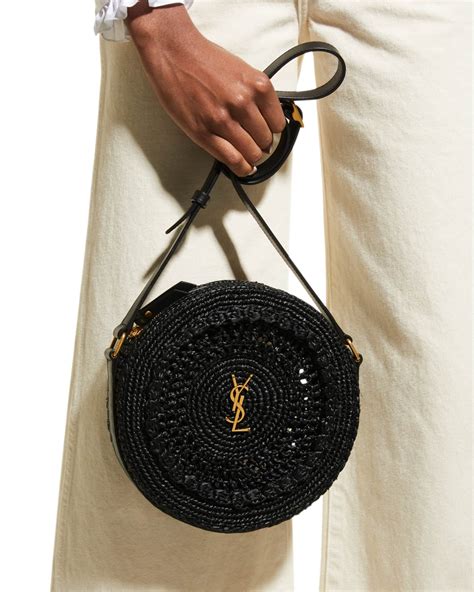 ysl raffia crossbody bag|YSL round raffia crossbody bag.